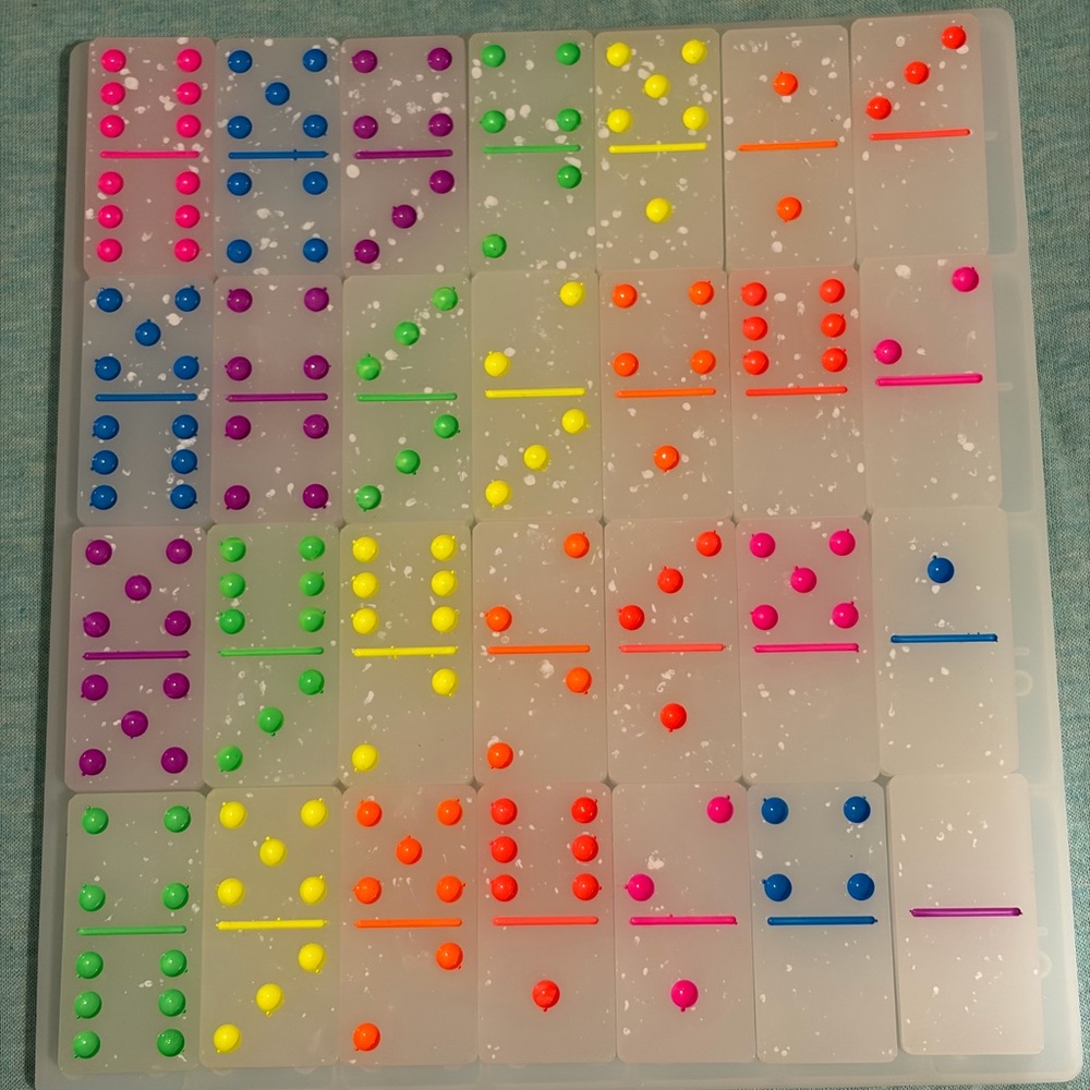 Colorful Dominos- Glow in the dark & neon colors - Rainbow dominos